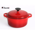 3QT Cazuela de hierro fundido rojo para cocinar